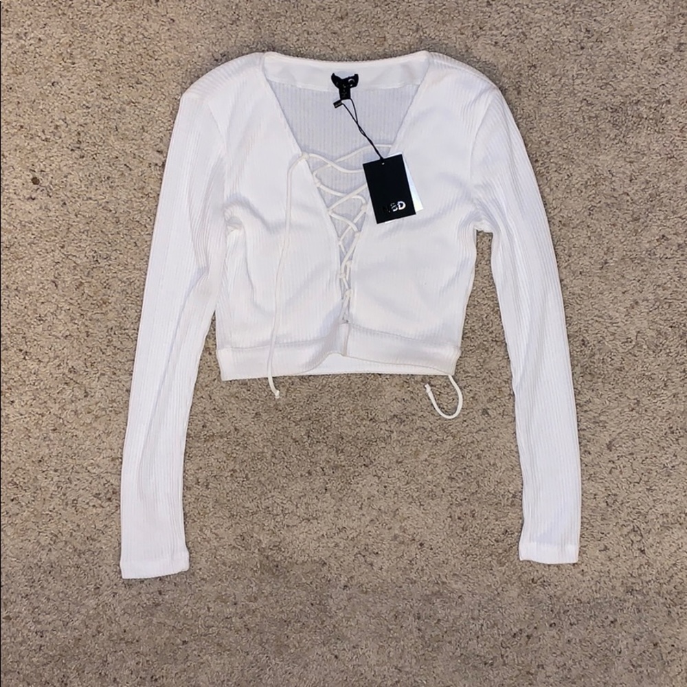 REVOLVE | NBD | size small | white ribbed crop top